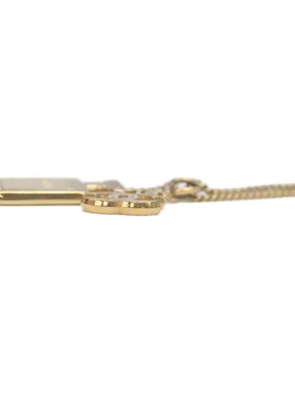 Chanel Cc Logo Pendant Necklace Gold- #288066C84B